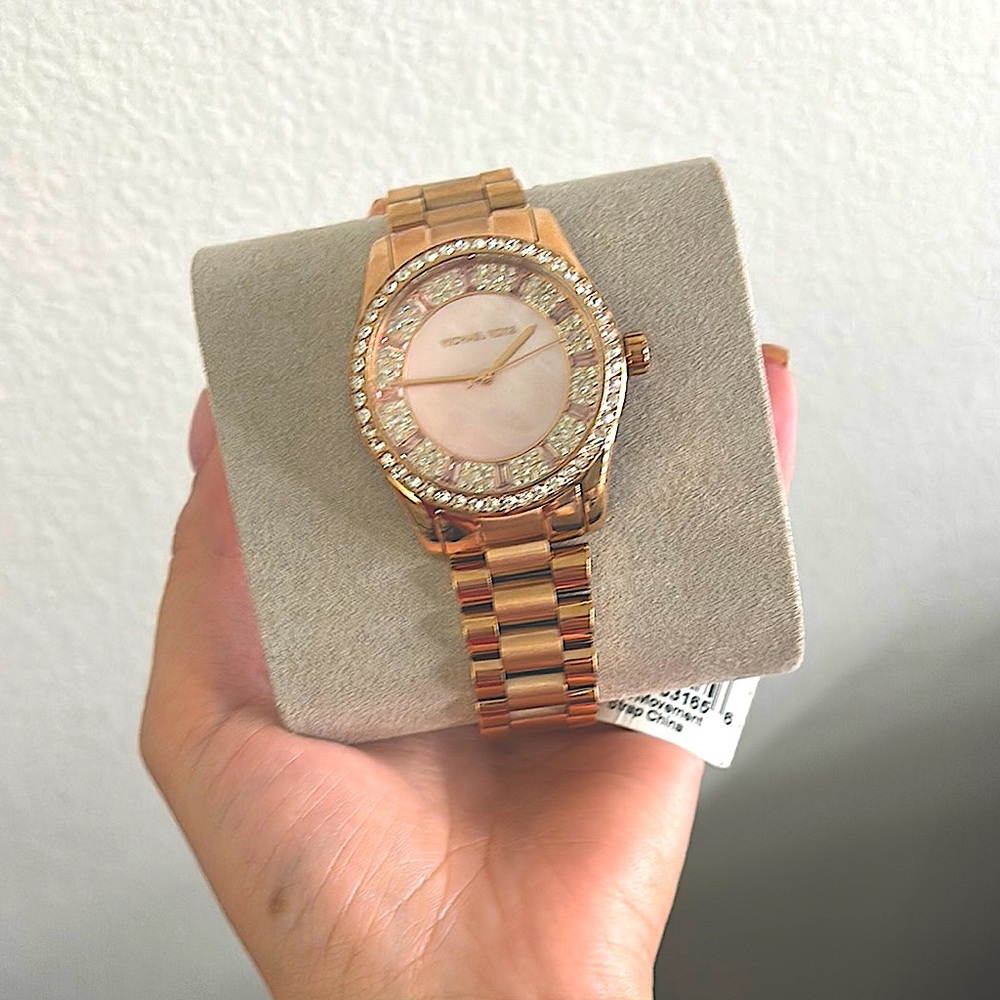 Michael Kors Gold Watch with Crystal Embellishments